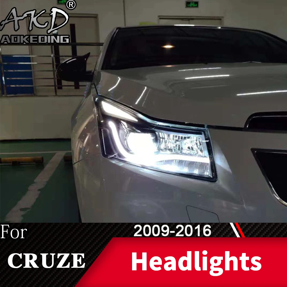 Head Lamp For Car Chevrolet Cruze 2009-2016 Cruze Headlights Fog Lights Day Running Light DRL H7 LED Bi Xenon Bulb Car Accessory