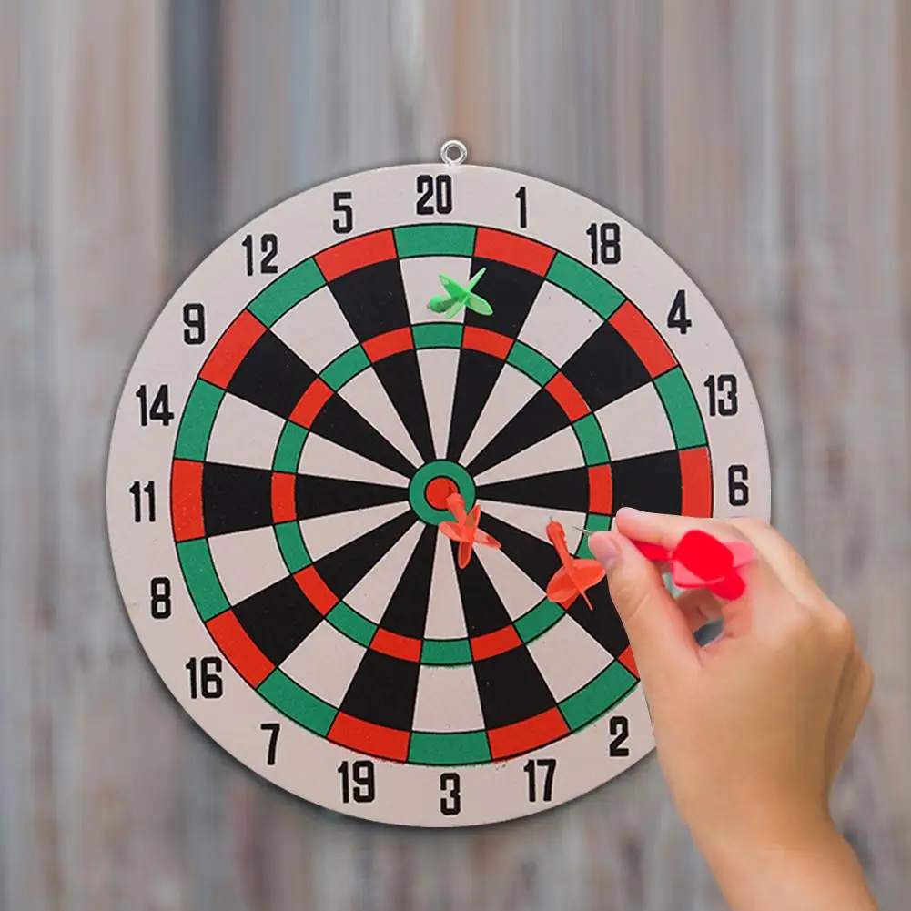 29.5CM Dart Board Game Set Household Wall Hanging Dual Sides Available Thickened Indoor Outdoor Throwing Game Steel Tipped Darts