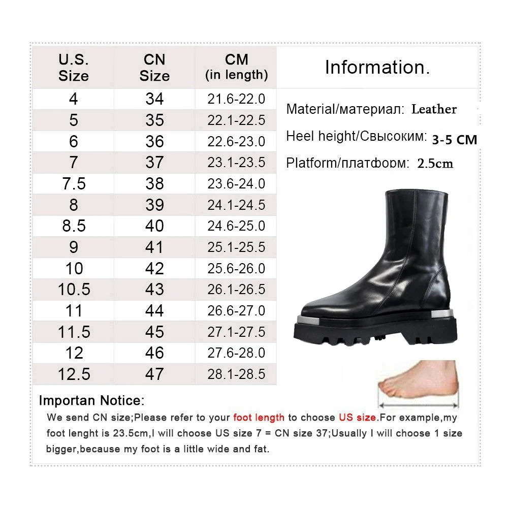 Sexy Square Toe Ankle Boots Women Autumn New Thick Bottom Side Zipper Botas de mujer Motorcycle Boots Winter Botines mujer