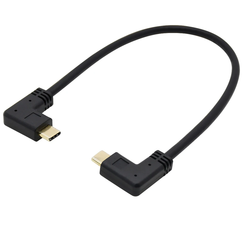 

qywo 90 degree angle USB3.1 GEN2 10Gbps usb c cable gold plated connector type-c male to type c male data and fast charge cable