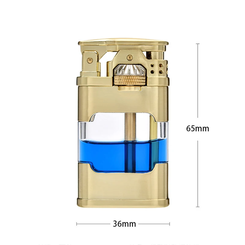 Unusual Kerosene Lighter for Men, Pure Copper, High-grade Gasoline, Cigarette Accessories, Transparent Mailbox Gadgets, Unusual