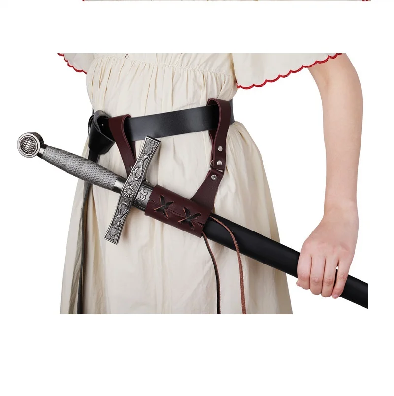 Medieval Sword Belt Waist Sheath Scabbard Holder Adult Men Larp Knight Battle Costume Rapier Ring Belt Strap Holster