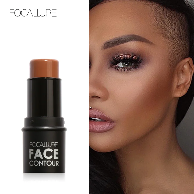 Focallure 4 Colors Highlighter Stick Silky Texture Face Contour Stick Natural Illuminate Makeup Bronzer Highlight Shaded Bar