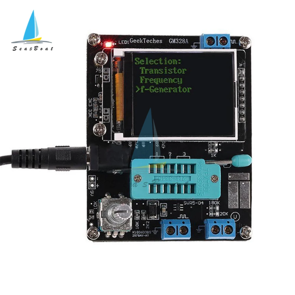 Imagem -02 - Transistor Tester Diodo Capacitância Esr Tensão Medidor de Freqüência Pwm Onda Quadrada Gerador de Sinal Solda Gm328a Novo 2023