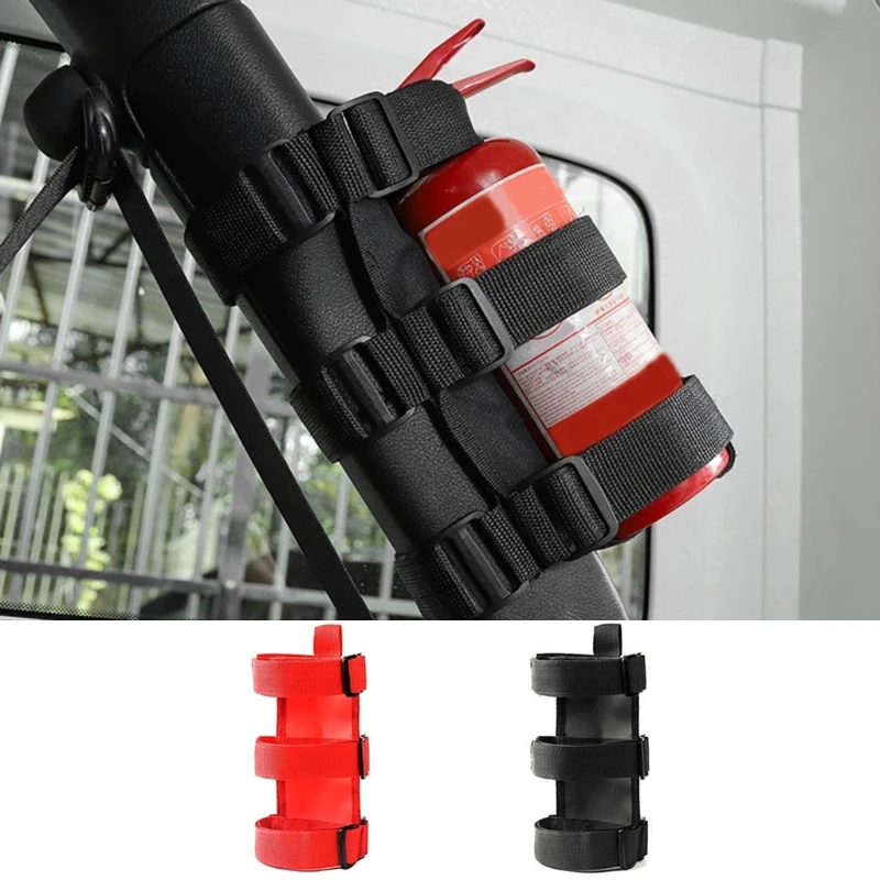 Car Roll Bar Fire Extinguisher Holder Car Accessories Fire Extinguisher Mount Strap for Wrangler TJ JK JL 97-18