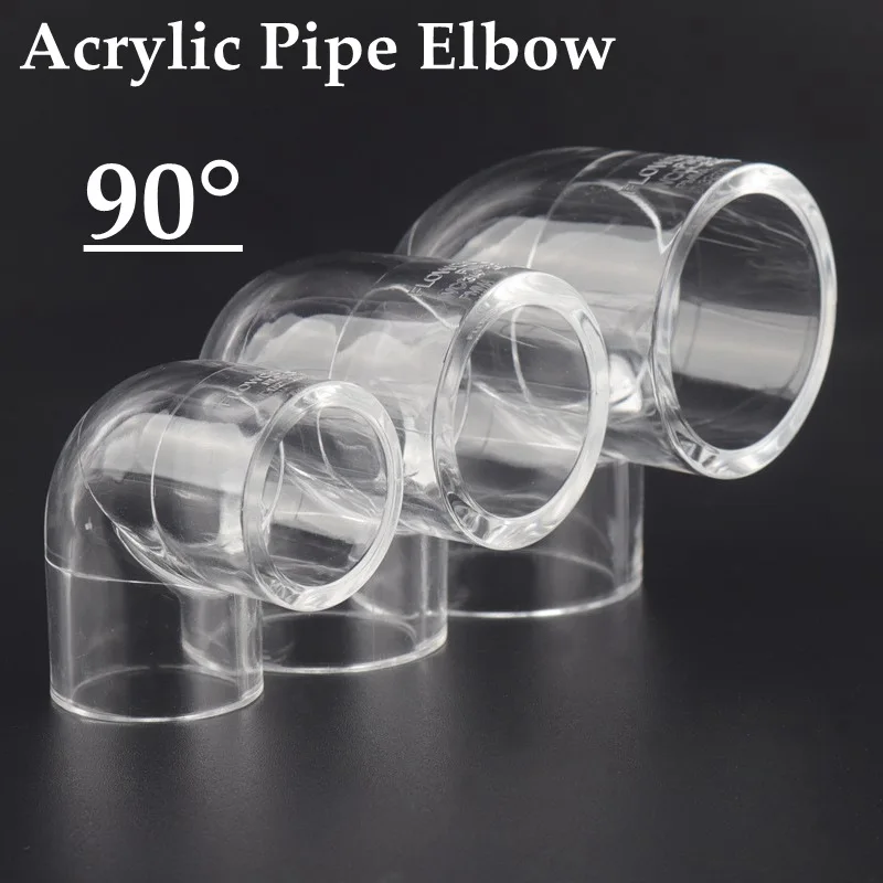 

10pcs 90° Acrylic Thicken Elbow Connector Transparent Pipe Fittings Aquarium Water Pipe Connectors Clear Plexiglass Tube