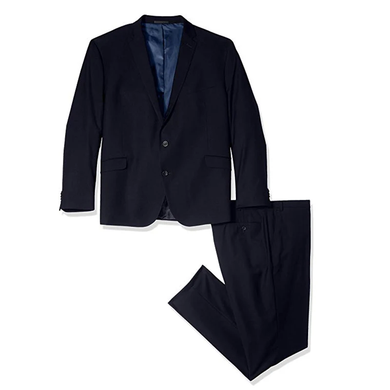 

Navy Blue Men Suit Notch Lapel Groomsman Relaxed Loose Style Male Leisure Business Suit Dinner Suit Two Pieces Suit(Jacket+Pant)