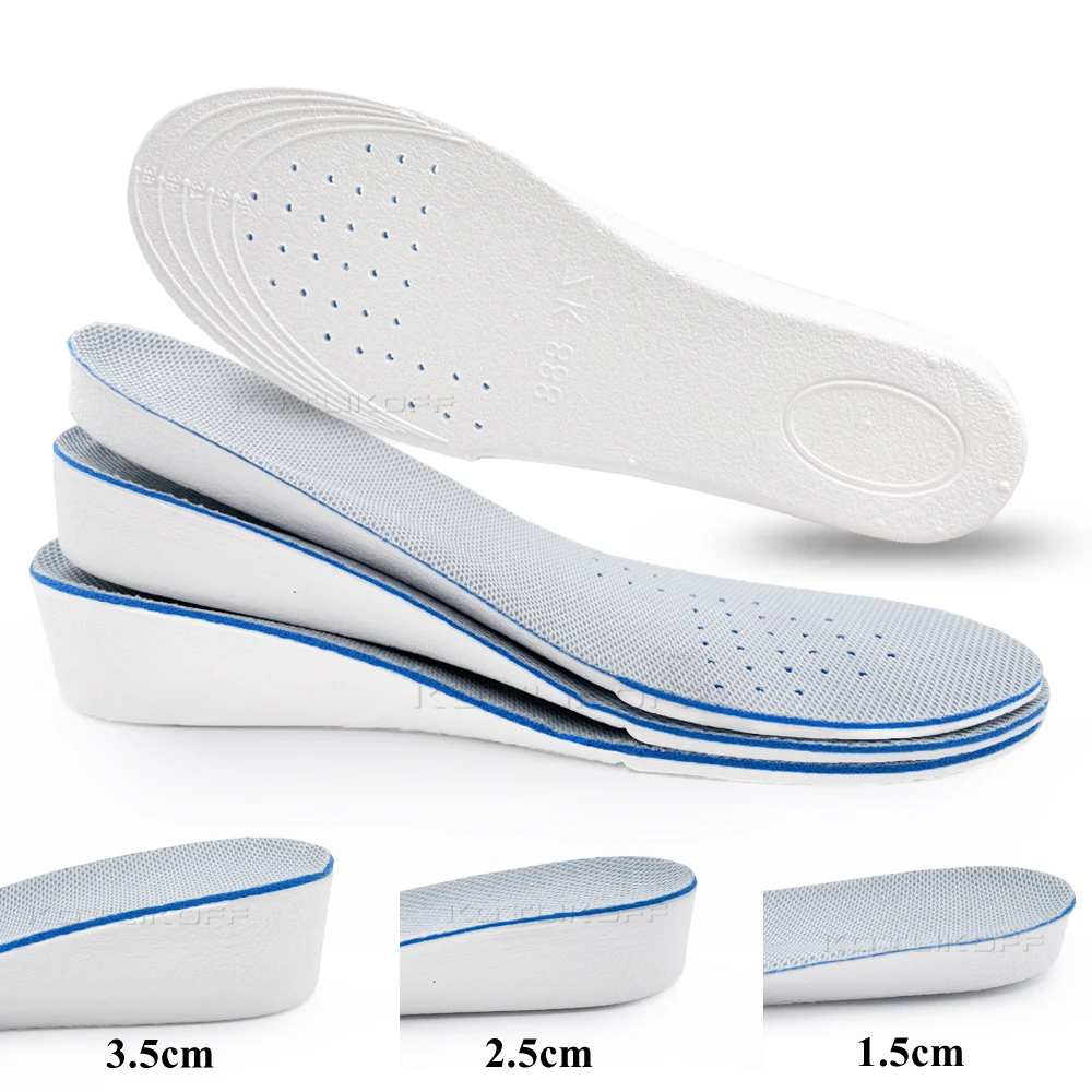 Height Increase Insole Breathable Sport Sole Pads 1.5/2.5/3.5cm Heel Insert Taller Support Absorbant Foot Pad For Men And Women