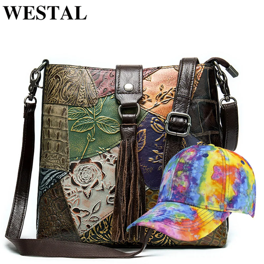 WESTAL Women\'s Shoulder Bags for Women Genuine Leather Designer Bag 2021 Women Purses and Handbags Messenger Crossbody Bags Sets