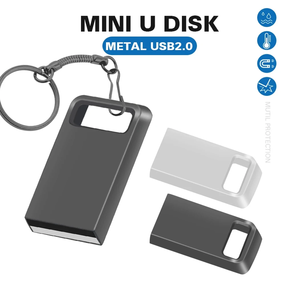 Unidad Flash USB, Pendrive de 64 GB, 32GB, 16GB, 8GB, memoria USB 2,0, disco USB con llavero