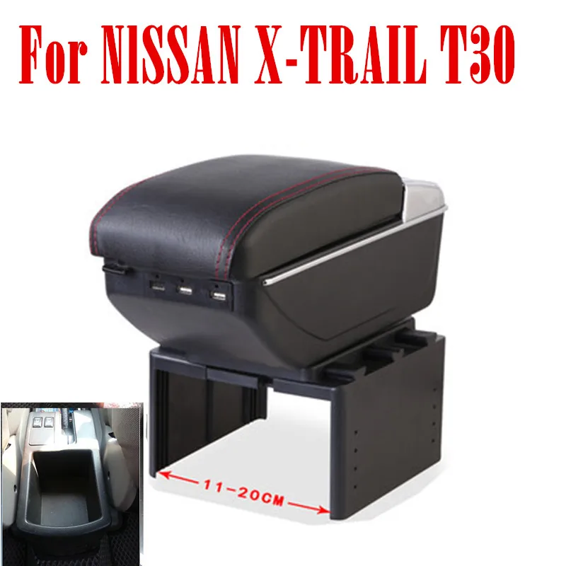 For NlSSAN X-TRAIL T30 armrest box central Store content box accessories With USB interface