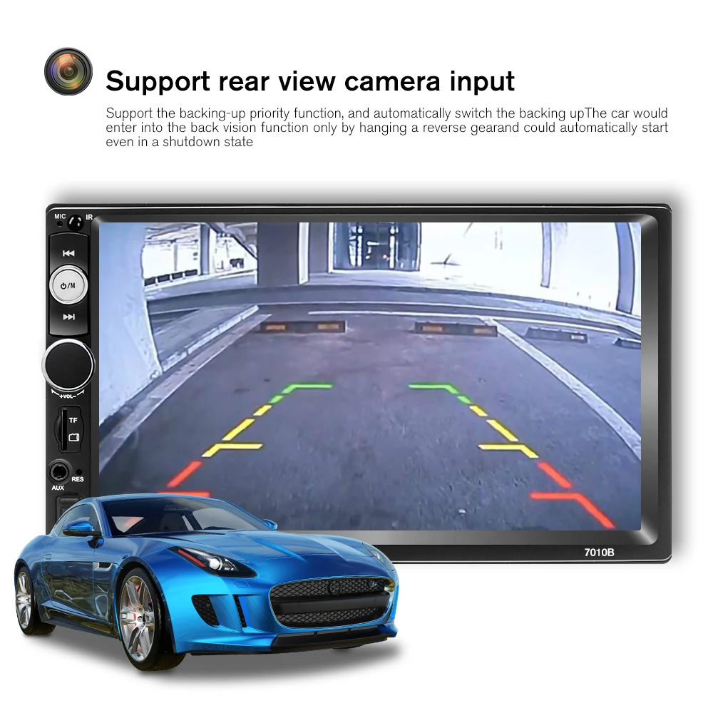 Podofo 2Din Android Car Radio Multimedia Player RAM 2G + ROM 32G GPS Navigation BT FM WiFi No dvd 2 DIN Radio For VW Nissan Kia