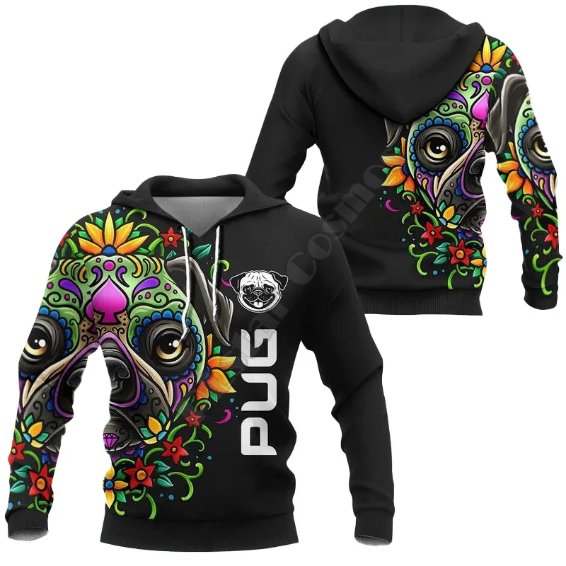 Pug/Husky/Chihuahua Sudaderas con capucha estampadas en 3D Jersey de animales Hombres para mujeres Sudaderas con perros divertidos Suéter