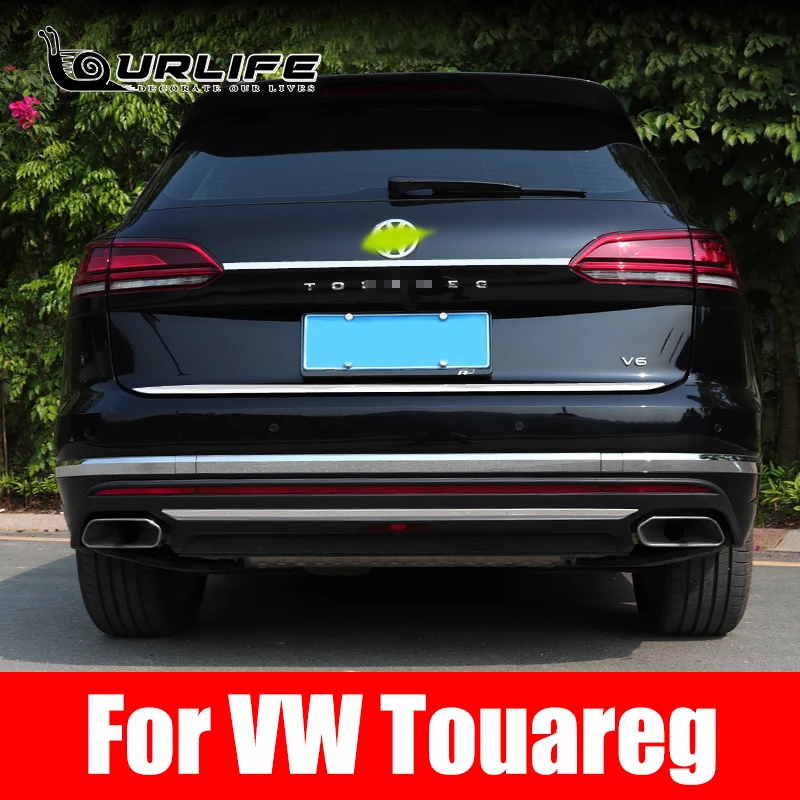 304 Stainless Rear Door Trim Tailgate Decoration Cover Chrome Sticker Frame Accessories For Volkswagen Touareg 2019 2020 2021