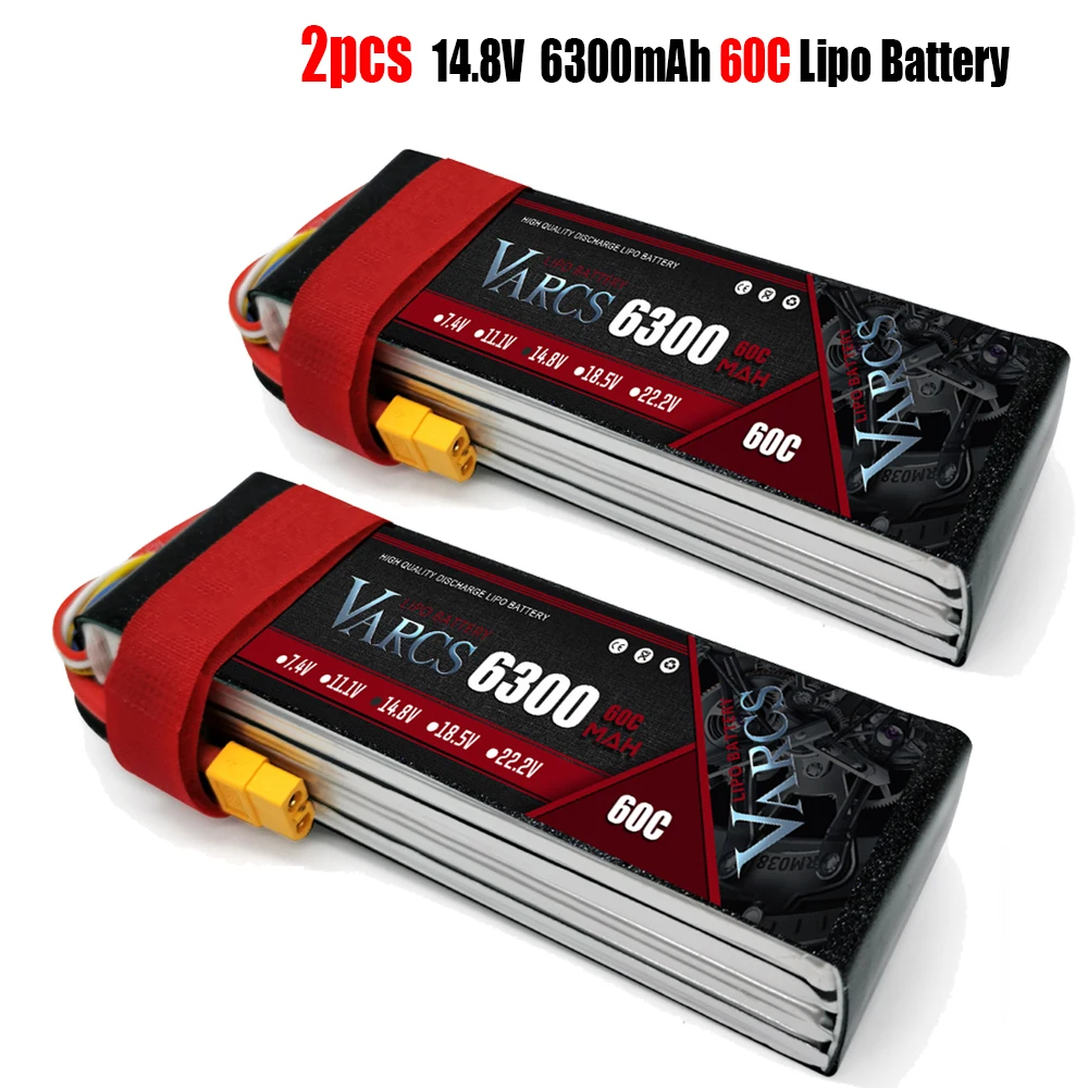 2PCS VARCS  Lipo Batteries 2S 7.4V 11.1V 14.8V 22.2V 6300mAh 60C/120C for RC Car Off-Road Buggy Truck Boats salash Drone Parts