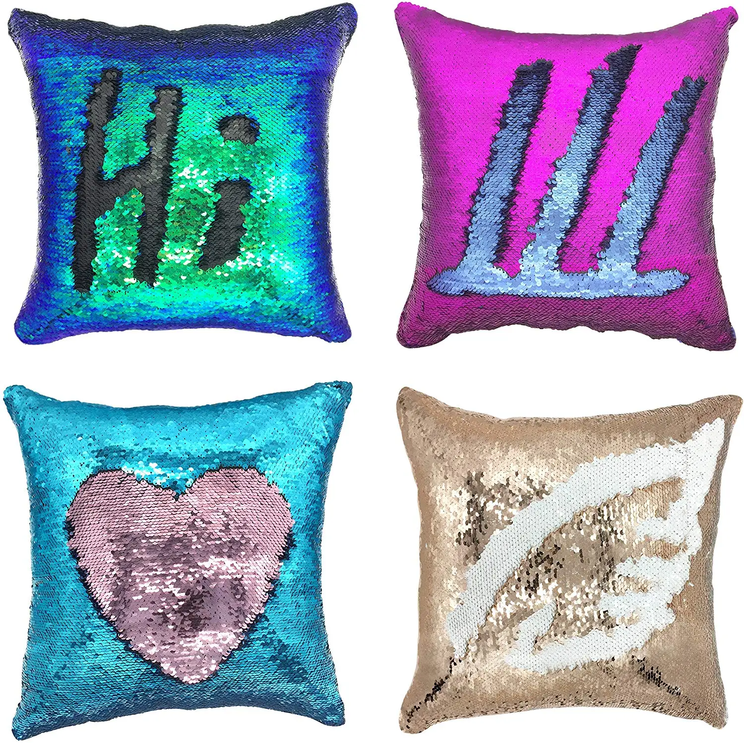 Hot Mermaid Magic Reversible Sequins Throw Pillow Case Hot Decorative Cushion Covers for Christmas Pillowcase for Couch Sofa Bed