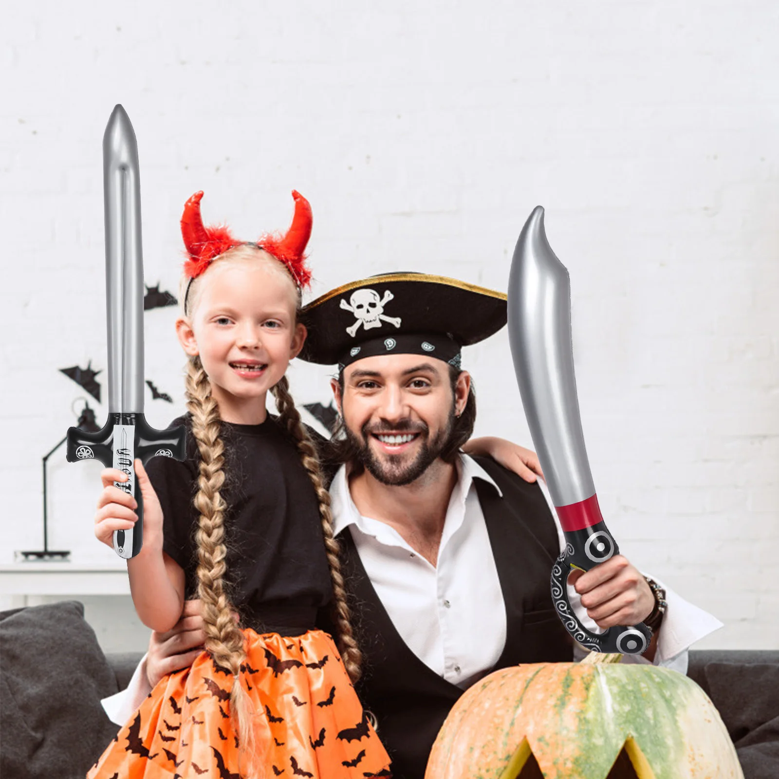 6pcs Inflatable Outdoor Fun Game Playing Birthday Party Favors Pirate Toy Sword Stage Props Inflated PVC Children Cosplay Random