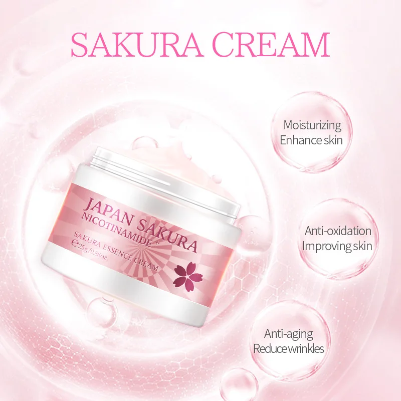 Mini Sakura Set Women Skin Care Set Cherry Blossom Essence Eye Cream & Face Serum & Facial Cleanser & Face Mask Makeup Set