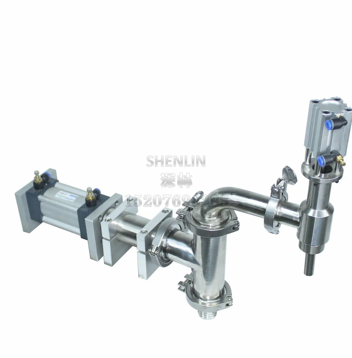 Piston Filling Machine Section Outlet Vavle 3 way Check valve Stainless Piston Aircylinder, Main body of Liquid Bottling Filler