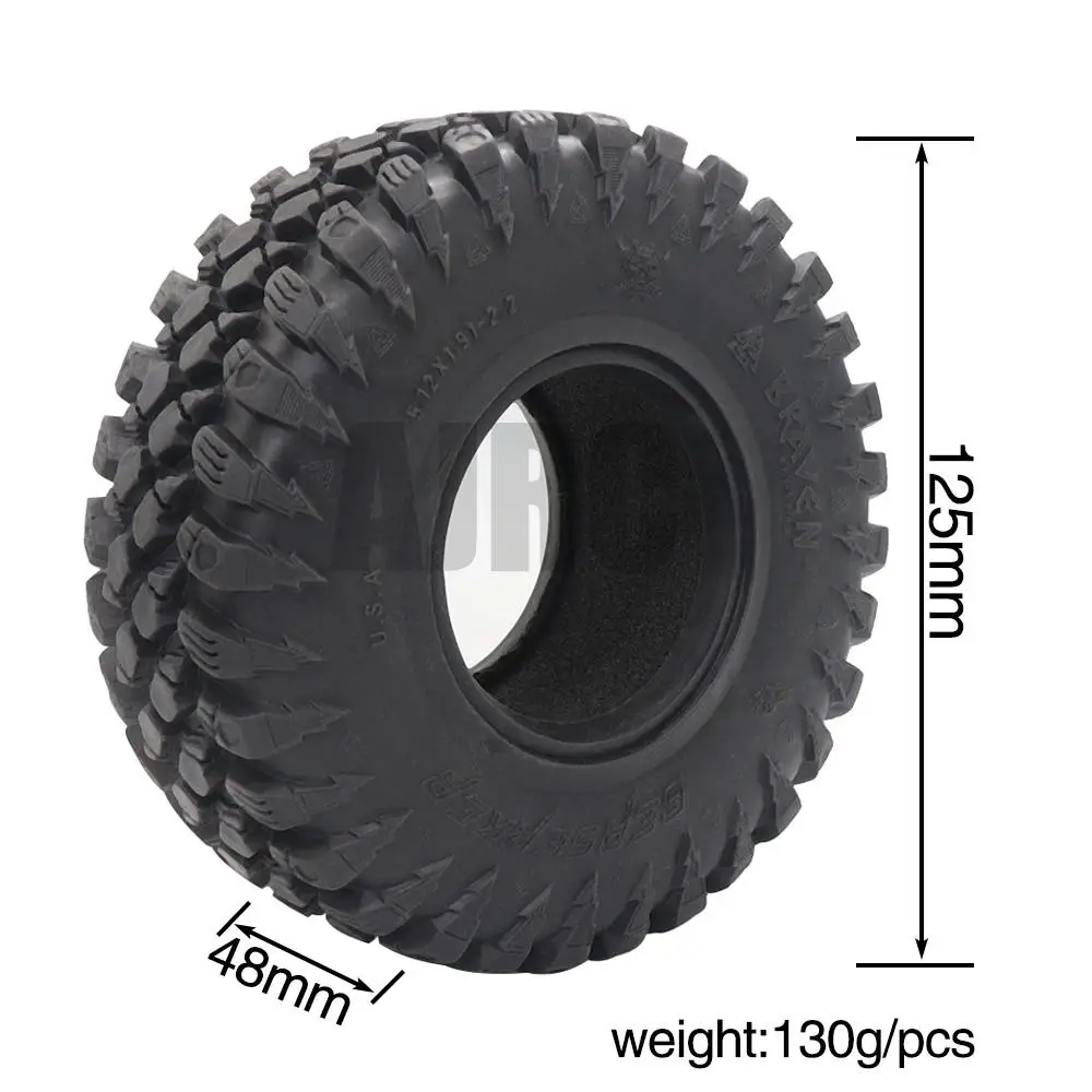 4pcs 2.2 Inch Braven Berserker Rubber Tyre 2.2 Wheel Tires 125x48mm For 1/10 Rc Crawler Traxxas Wraith Scx10 Wrangler 2.2 Wheel