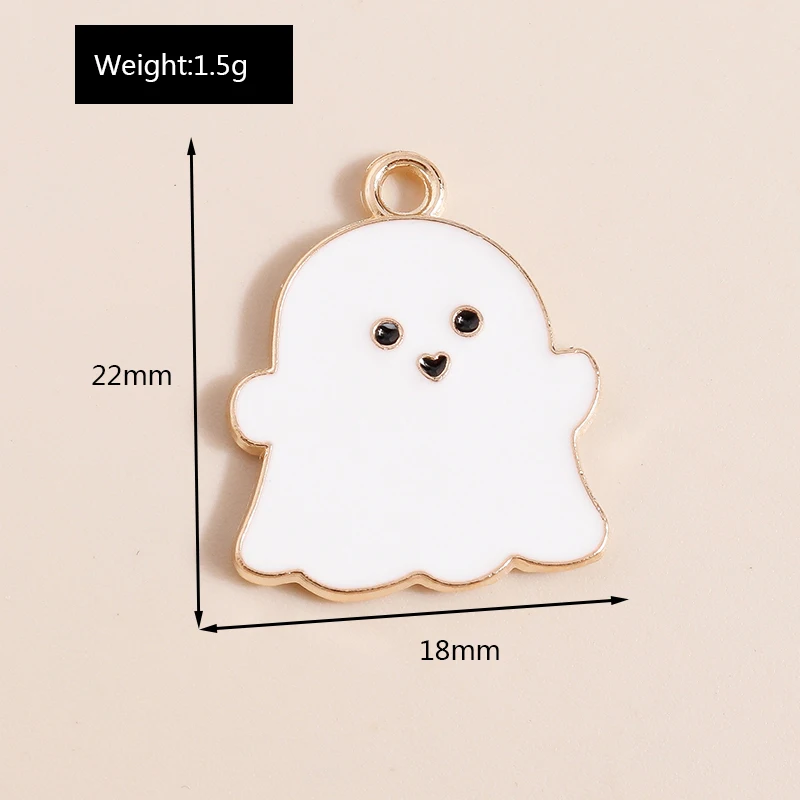 10 stücke Emaille Halloween Tod Geist Charms Anhänger für Schmuck machen niedlichen Ohrringe Halsketten DIY Handwerk Schmuck Geschenke – Detail 8