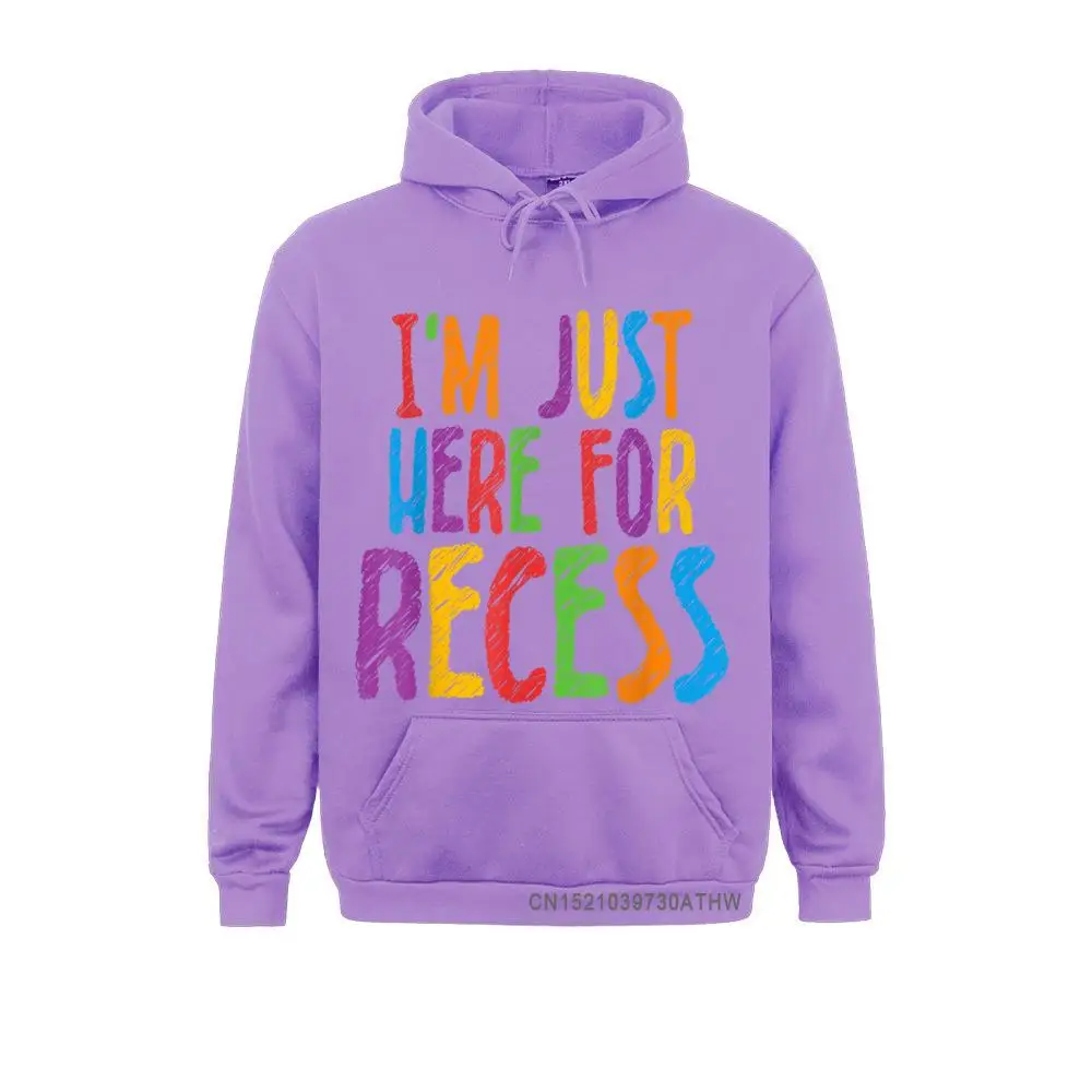 I'm Just Here For Recess Back To School Hooded Tops Men Sweatshirts Fitness Tight Slim Fit Hoodies Sportswears Mother Day