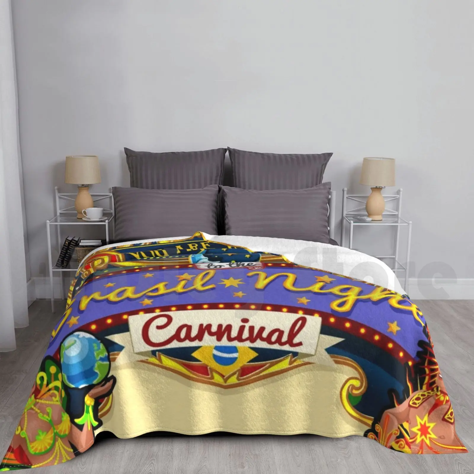 Carnival Poster Invite Brazil Carnaval Show Parade Blanket Fashion Custom Carnival Brazil De Janeiro Samba Show Parade