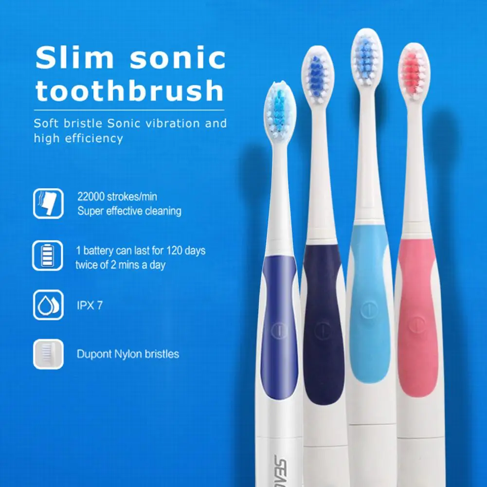 1 Set Cleaning Teeth Brush Electric Toothbrush Men Women ABS Practical Adults Care Oral Brushes 2 Brush Heads for Travel