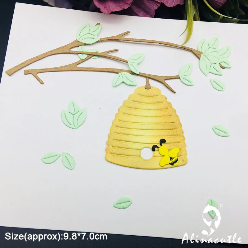 Alinacutle Metal Cutting Die Cut Bee Tree Branch Beehive Nest DIY Scrapbooking Paper Craft Handmade Card Punch Art Cutter Die image 4