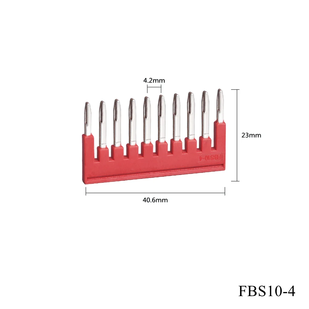 FBS 10-4 Spring Terminal Central Intercell Connector Din Rail Block ST Insertion Plug-in Bridge Short Connection Strip FBS10-4