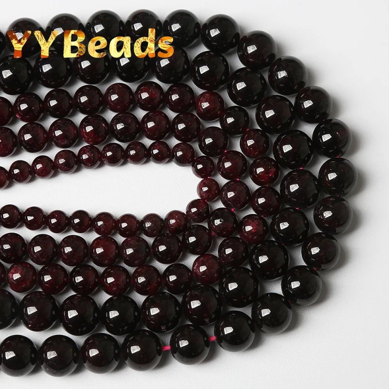 Top Quality Natural Dark Red Garnet Stone Beads Spacer Beads For Jewelry Making Charm Bracelet 15