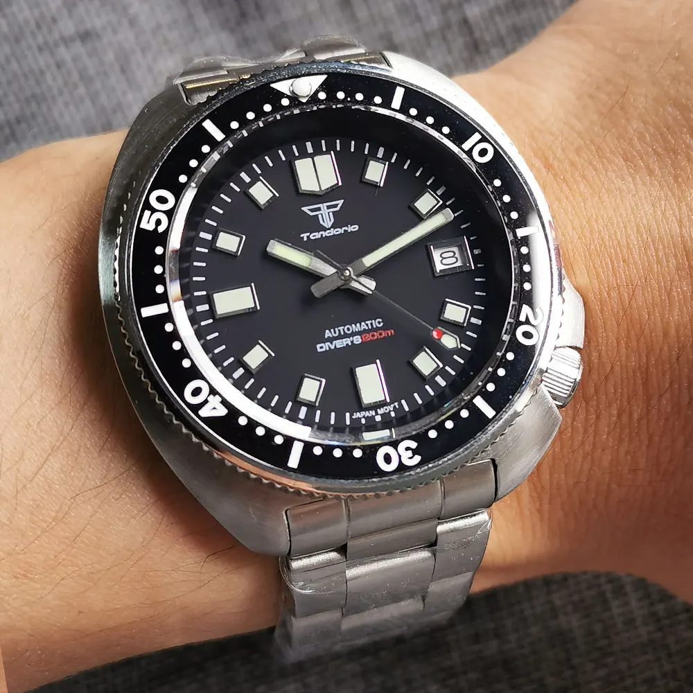 Kagawana-relojes mecánicos de lujo para buceo, pulsera de acero luminoso, anillo de bisel de 120 clics, corona de zafiro, 30bar, resistente al agua, 4,1