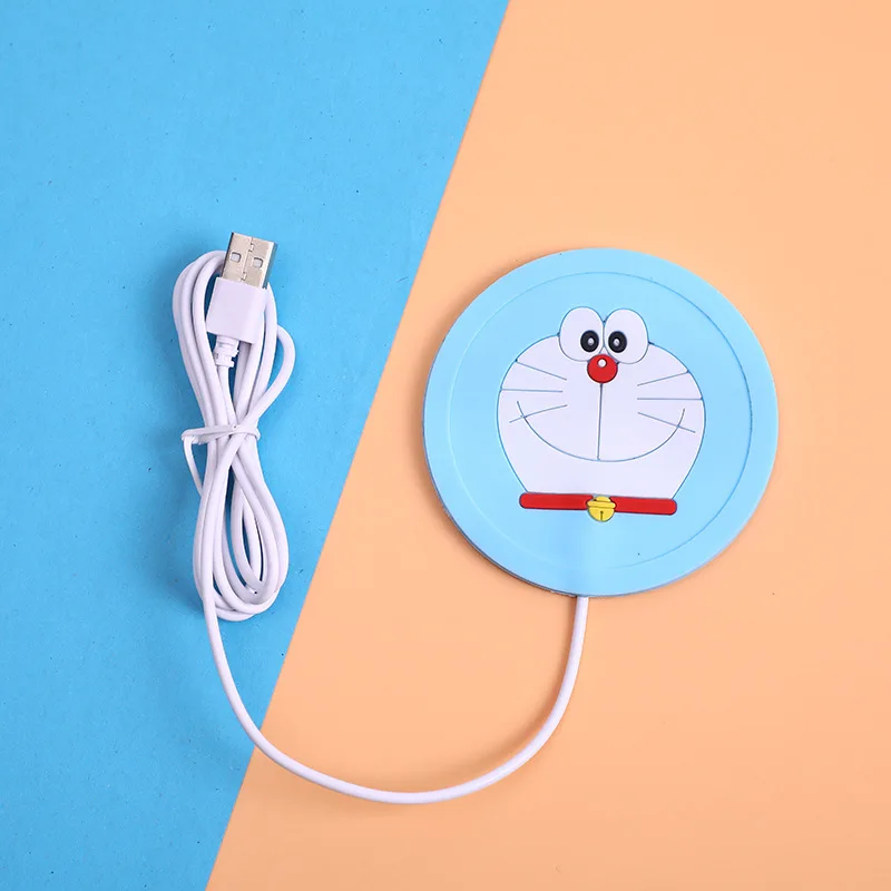 Usb copo mais quente gadget aquecedor de caneca elétrica dos desenhos animados copo de silicone-almofada de chá leite caneca de café almofada de bandeja de aquecimento conveniente presente