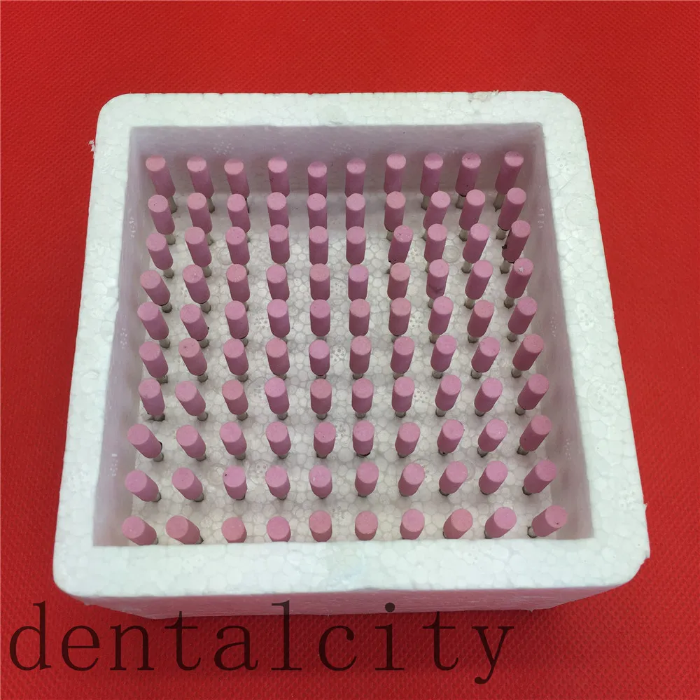 

Dental Materials 100pcs cylinder Gravel Ceramic thick Mounted Point Burs Polisher 2.35mm Dental Lab Equipment