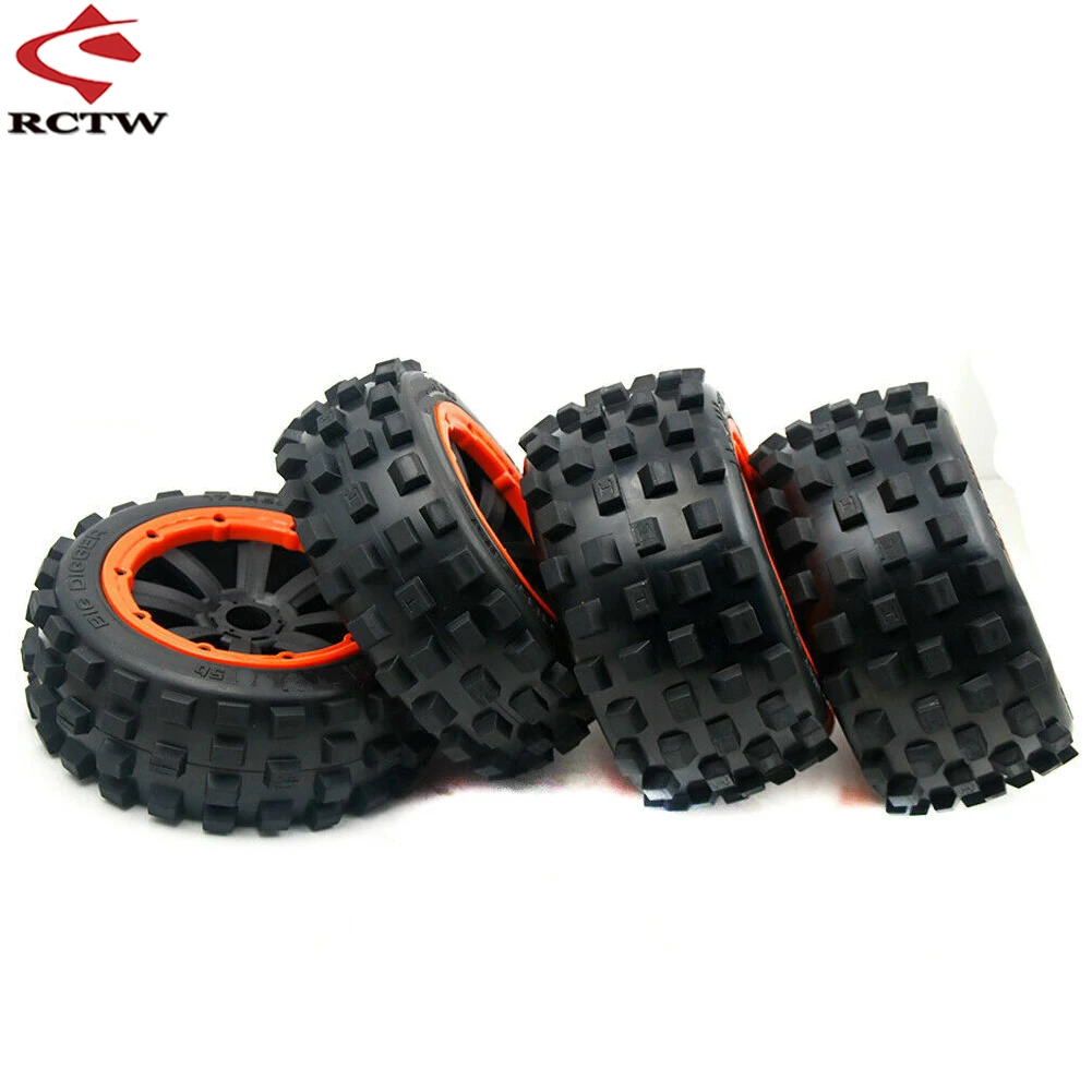 Front or Rear Wheel Tyres Assembly Set for 1/5 MADMAX HPI ROFUN ROVAN KM BAJA 5B TRUCK RC CAR TOYS PARTS