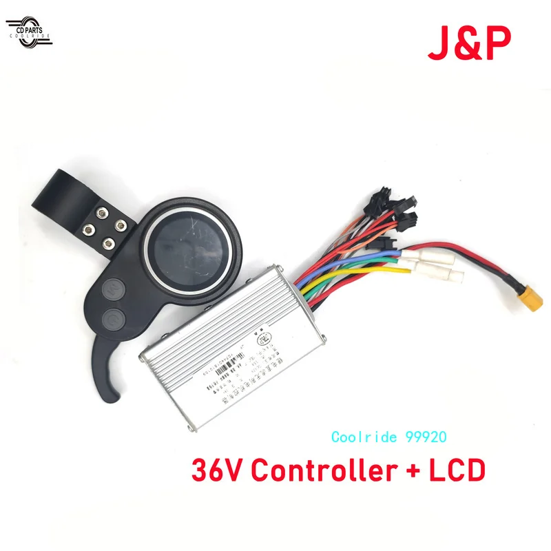 Coolride Electric Scooter Controller 36V 48v J&P Brushless DC  Without Hall Motor  6-hole LCD Meter