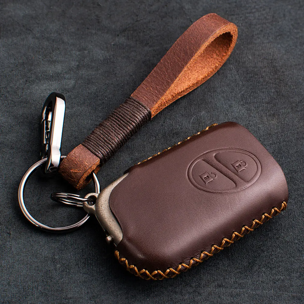 1 PCS Genuine Leather Key Case Cover Fob For Lexus IS250 ES240 ES350 RX270 RX350 RX300 Remote Keyless Holder Car Accessories