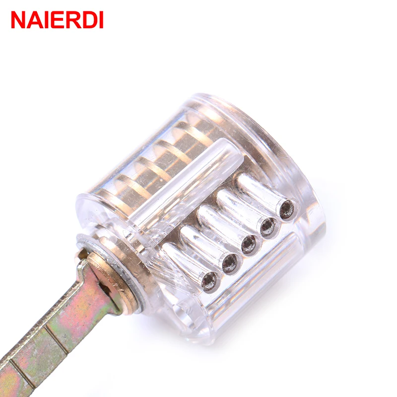 NAIERDI Transparent Locksmith Locks Cutaway Training Skill Professional Visible Practice Padlock Copper Lock Pick Tools Hardware