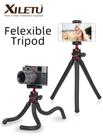 XILETU XBT2 Travel Flexible Octopus Tripod for Smartphone DSLR SLR Vlog Tripod for Camera Gopro Portable 2 in 1 Tripod Stand