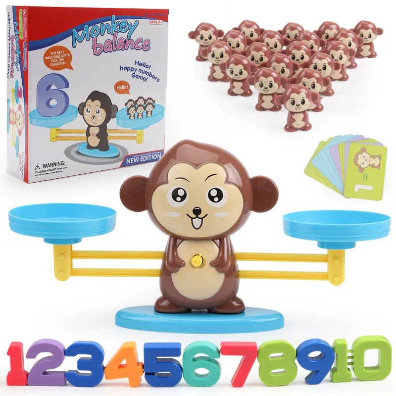 

Montessori mathematics teaching aids balance preschool education toy addition and subtraction balance game balance