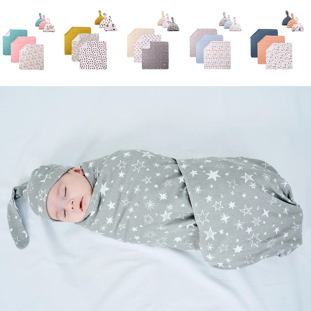 100% Cotton Knitted Baby Swaddle Blanket 90*90cm Newborn Swaddle Wrap Receiving Blankets Burping Cloth & Stroller Cover Play Mat