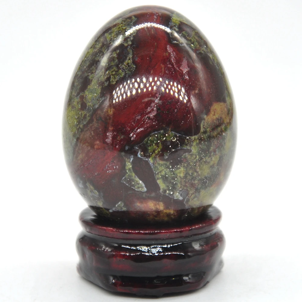 34x45mm Dragon Blood Stone Egg Shaped Healing Natural Crystal Massage Minerale Gemstone Spiritual Decoration Collection