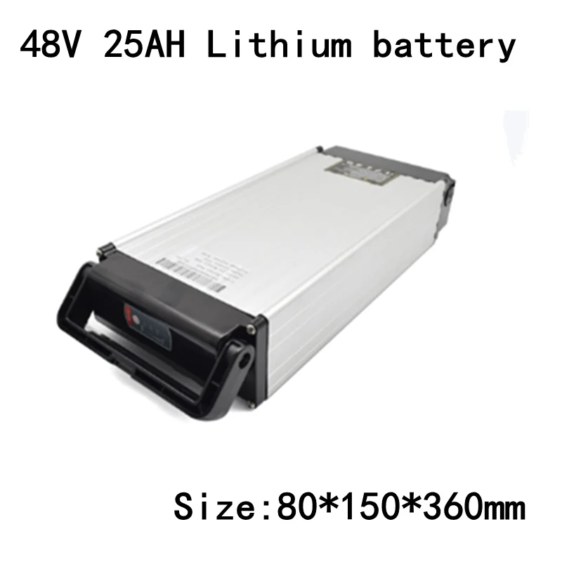 Rear Rack Ebike Battery 48V 25Ah Lithium Battey Pack for 48V 1000W Bafang E-bike with 2A Charger Use Samsung 18650 Cell