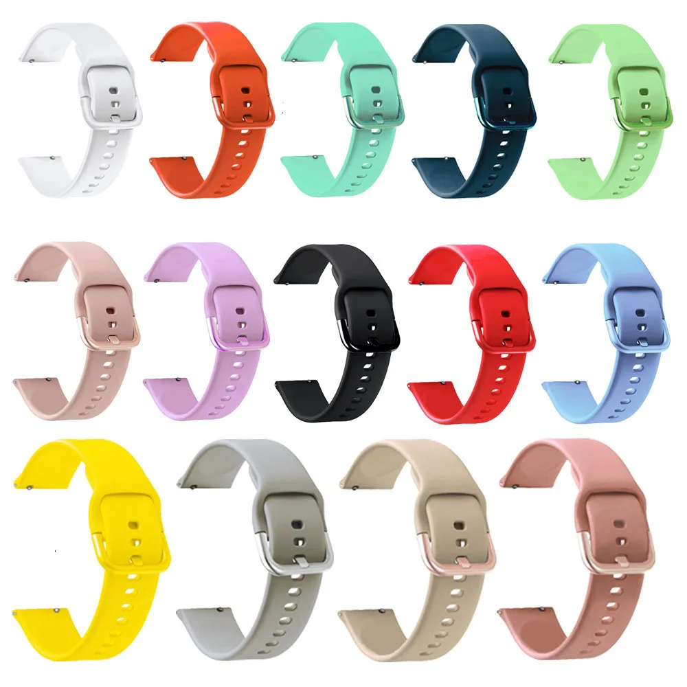 For Samsung Galaxy Active 2 40mm 44mm Smart Watch Band Silicone 20mm Sport Bracelet For Galaxy Watch 42mm/3 41mm/Gear S2 Strap