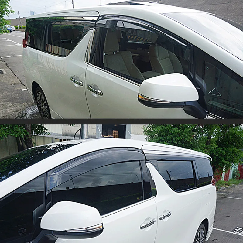 Escudo de chuva para portas e janelas, para toyota alpha ard, acessórios de proteção contra chuva para janelas laterais, defletores para portas e janelas 2015 a 2020