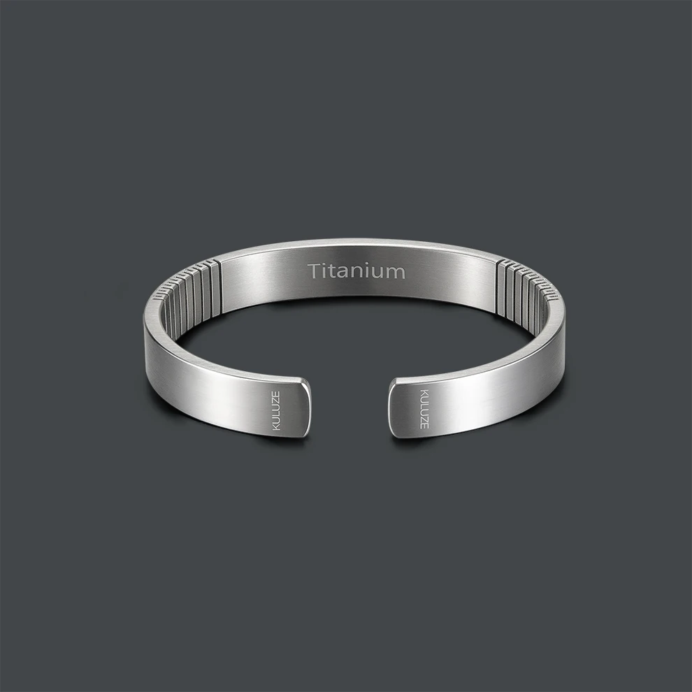 KULUZE Original Titanium wristband 100% Pure titanium Golf Athletic Bracelet Men Women C-Shaped cuff Bangle Bracelet fashionGift