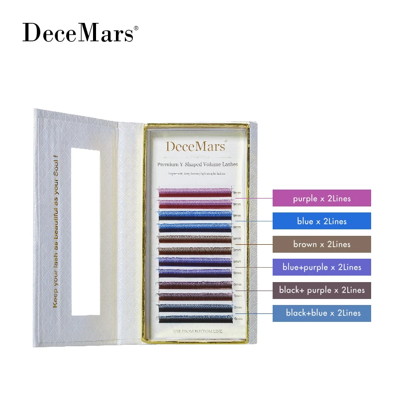 DeceMars Colored YY Eyelash Extension 6 Colors