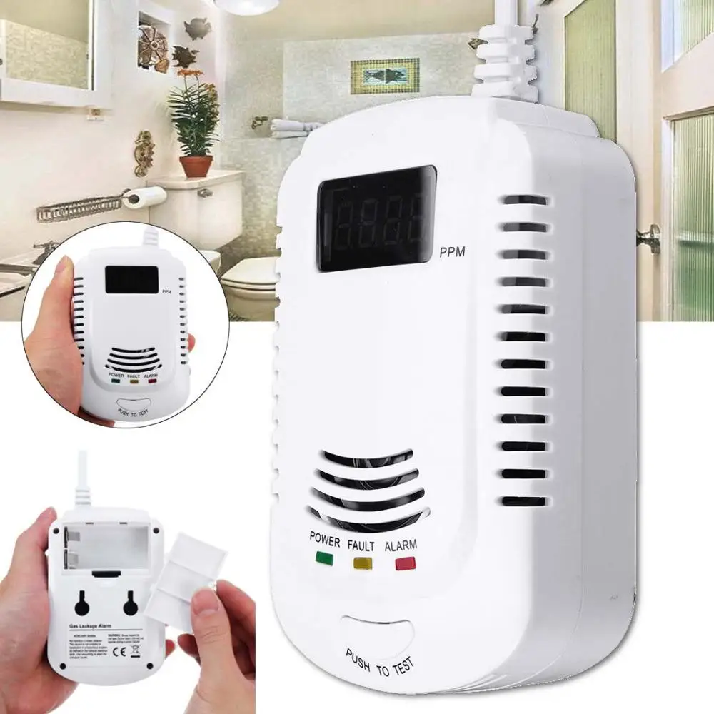 Thuis Standalone Plug-In Brandbaar Gas Detector Lpg Lng Kolen Natural Gaslek Alarm Sensor Voice Waarschuwing Alarm Sensor