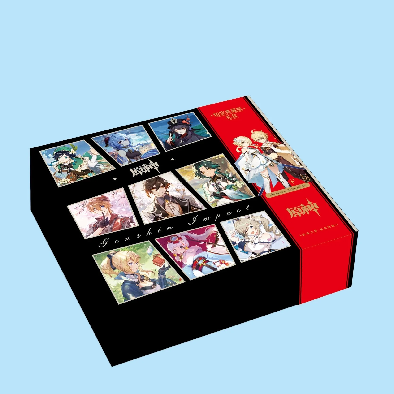 

Новая игра Genshin Impact черная Золотая Подарочная коробка Paimon Venti Zhong фигурка Li фотоальбом открытка Закладка коллекционный подарок