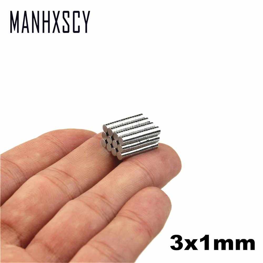 Retail Wholesale 10000pcs 3mm x 1mm Disc Rare Earth Neodymium Super Strong Magnets N35 Craft Model magnet 3x1mm